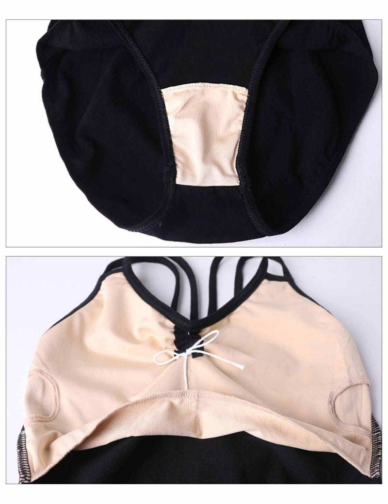 Daydance Black Teen Girl's Dance Leotards Double Straps Ballet Outfits - Image 5